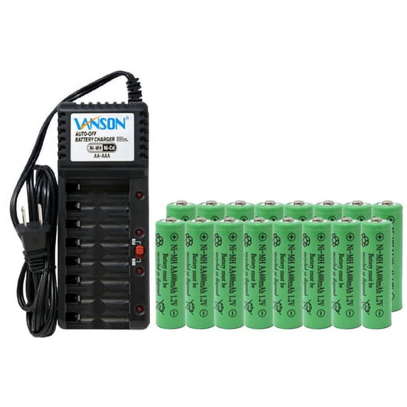 V-868 8 Bay AA & AAA Charger + 16 AA (400 mAh) NiMH Batteries