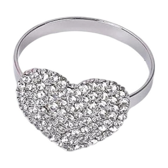 V-Alentine's Day Heart Napkin Ring Decorative Table Accessory for Festive Events, Elegant Dinner Decor, Perfect for Holiday Gifting