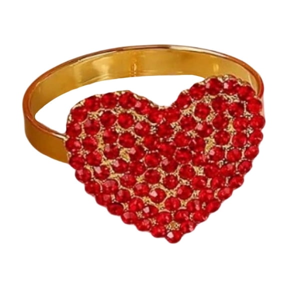 V-Alentine's Day Heart Napkin Ring Decorative Table Accessory for Festive Events, Elegant Dinner Decor, Perfect for Holiday Gifting