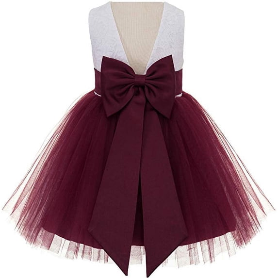 V-Back Backless Lace Flower Girl Dress Pageant Special Occasions 206T