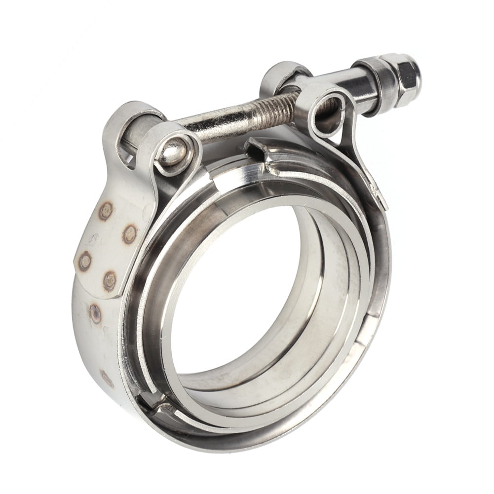 V Band Exhaust Clamp, Male Female Flange Kit, 2.25in V Band Stainless Steel Clamp With 2 Flange