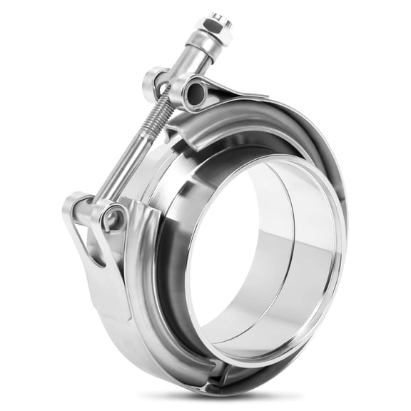 V Band standard Clamp Butt Joint 304 Stainless Steel Band Lap Joint Band Clamp Stainless Steel for Pipes Silver (1, 3.0 inch)