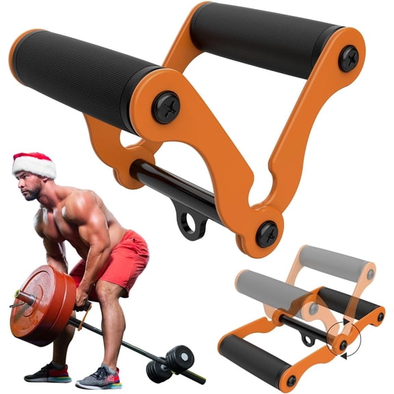 V Bar T-Bar Row Landmine Handle Attachment for Barbell Bars, Solid Mine Double D Row Handle Grips with Non-Slip Rubber Grips, T-Row Attachment for Olympic Strength Training Bars