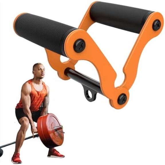 V Bar T-Bar Row Landmine Handle Attachment for Barbell Bars, Solid Mine Double D Row Handle Grips with Non-Slip Rubber Grips, T-Row Attachment for Olympic Strength Training Bars
