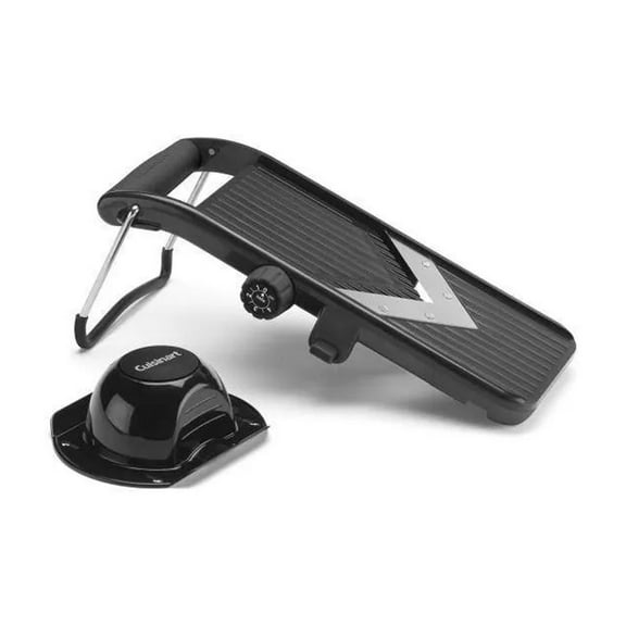 V-Blade Mandoline: Stainless Steel & Plastic Slicer, 2 Blades, Soft-Grip Handle, Freestanding, Black