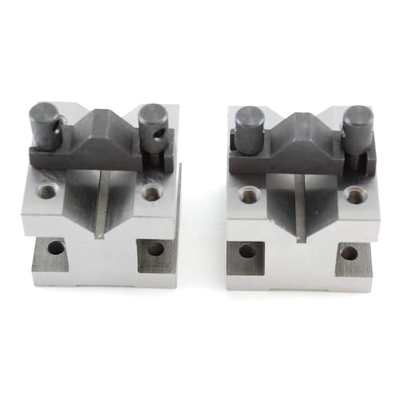 V Block Set 2pcs 1-3/8" x 1-3/8" x 1-3/16", 90 Degree Hardened Steel V Blocks with Clamp, Precision Machining Tools for Metalworking, Milling & Tool Setup