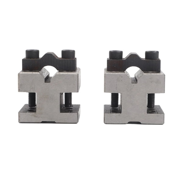 V-Block Set with Clamps, Hardened Steel 90 Degree Ground Pair for Drilling Milling, 35x35x30mm Fixture for Round Inspection