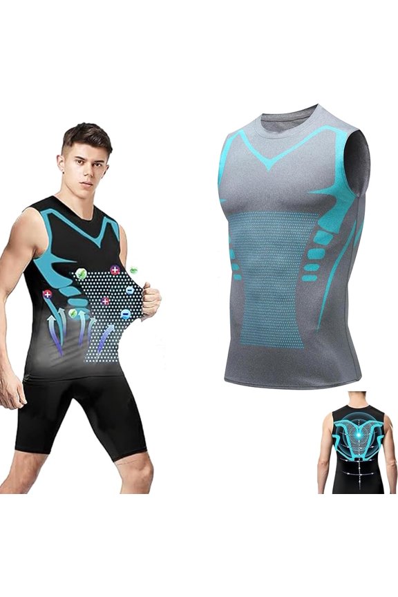 V Boost V2 Compression Shirt Men, Body Shaper Sleeveless Workout Tank Top Quick Dry Breathable Athletic Elastic Vest