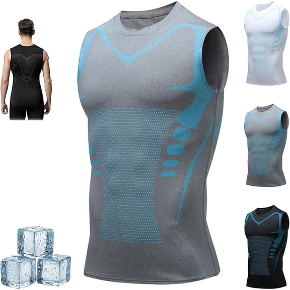 V-Boost V2 Men’s Compression Shirt, Sleeveless Shapewear Vest, Lightweight Support Tank Top for Workout, Gym & Daily Wear