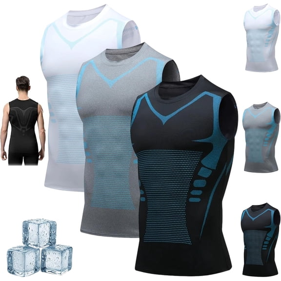 V-Boost V2 Men’s Compression Shirt, Sleeveless Shapewear Vest, Lightweight Support Tank Top for Workout, Gym & Daily Wear