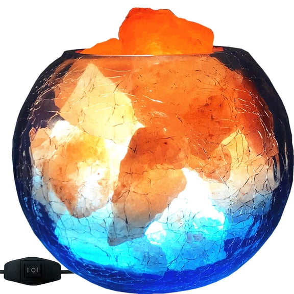 V.C.Formark USB Himalayan Salt Lamp, Salt Rock Lamp Salt Chunks Bring Visual Impact of Ice and Fire to you, Used for Desk, Bedroom, Living Room and Gift - Color Changing + Warm Light Mode Y101