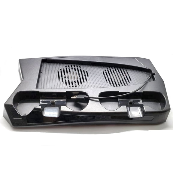 V CARE TOO PS5 Horizontal Cooling Stand - Flat Base, Dual Quiet Fans & Dual Controller Charger for PlayStation 5