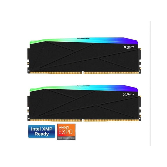 V-COLOR Manta XFinity RGB DDR5 64GB (32GBx2) 6400MHz XMP 3.0 & AMD EXPO CL32 1.4V RGB Gaming Desktop Upgrade RAM U-DIMM Memory Module SK Hynix IC - BLACK (TMXFL3264832KWK)