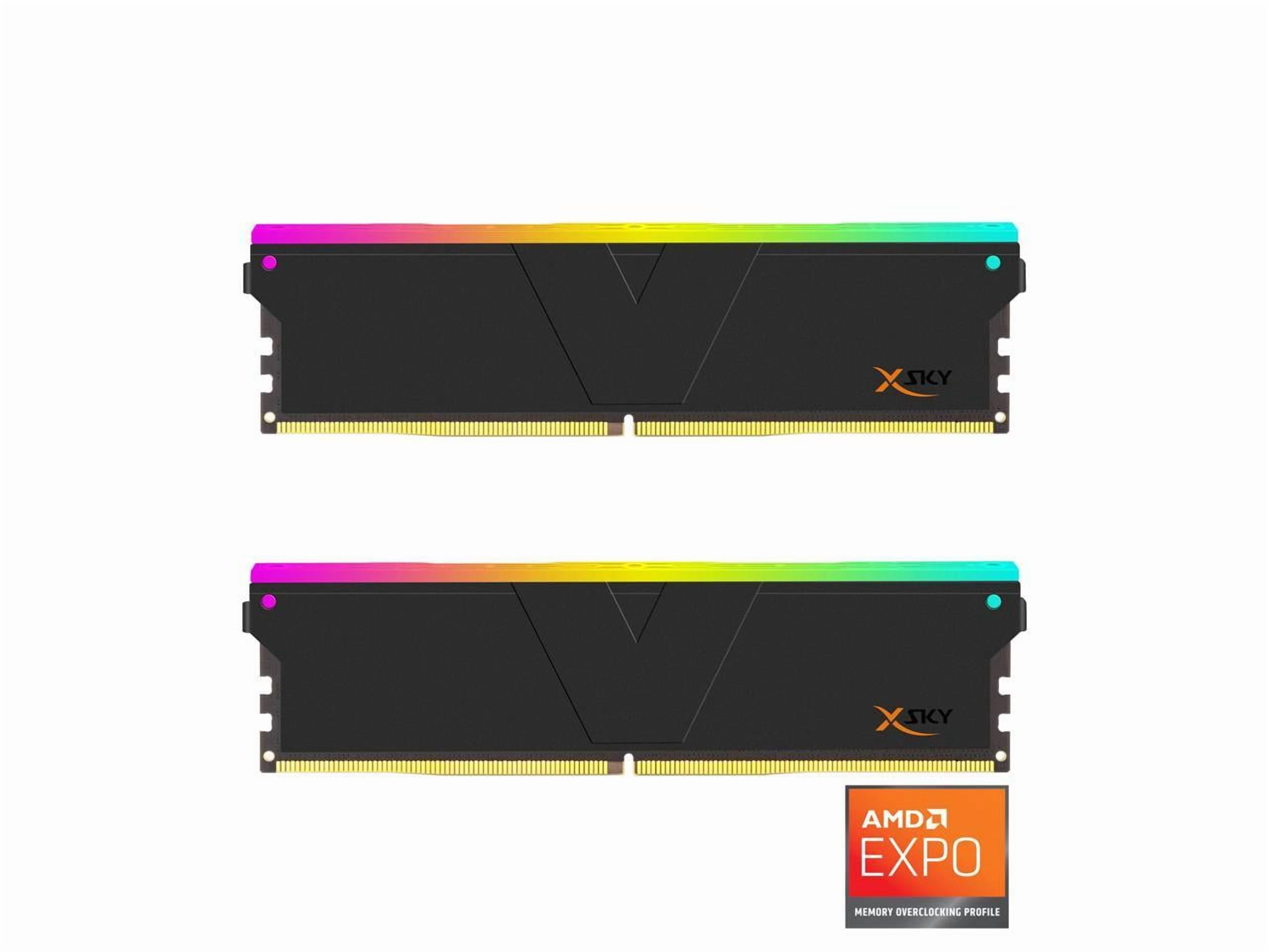V-COLOR Manta XSky DDR5 32GB (2x16GB) 6000MHz CL30 1.35V SK Hynix IC RGB Gaming Desktop Upgrade Memory Module Black, for AMD EXPO TMXSAL1660830KWK