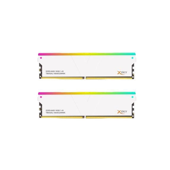 V-COLOR Manta XSky DDR5 32GB (2x16GB) 6400MHz CL32 1.4V SK Hynix IC RGB Gaming Desktop Upgrade Memory Module White, for AMD EXPO (TMXSAL1664832WWK)