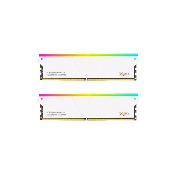 V-COLOR Manta XSky DDR5 32GB (2x16GB) 6400MHz CL32 1.4V SK Hynix IC RGB Gaming Desktop Upgrade Memory Module White, for AMD EXPO (TMXSAL1664832WWK)