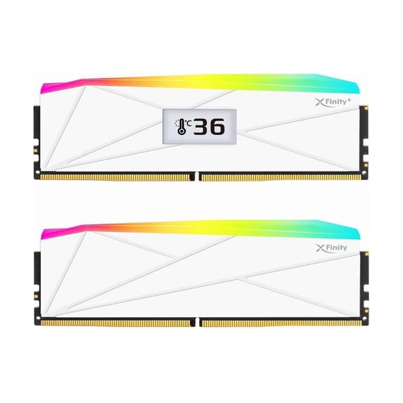 V-COLOR OLED XFinity+ DDR5 64GB (2x32GB) 8000MHz CL40 1.35V SK Hynix IC RGB Gaming Desktop Memory with Built-in OLED Display, White, for AMD EXPO (OTMXFAL3280840WWK)