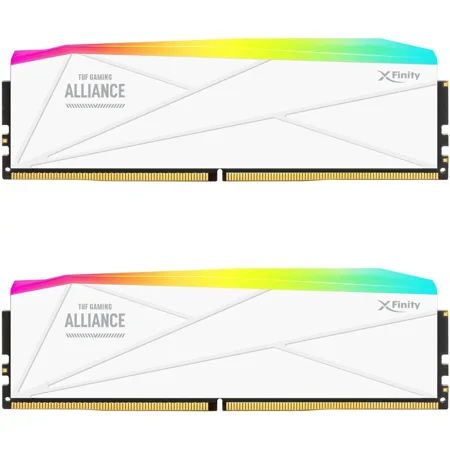 V-COLOR TUF GAMING ALLIANCE Manta XFinity 64GB (32GBx2) DDR5-6400 CL32 1.4V INTEL/AMD SK Hynix Original IC RGB Gaming Desktop Upgrade RAM Memory Module White (GTMXFL3264832WWK)