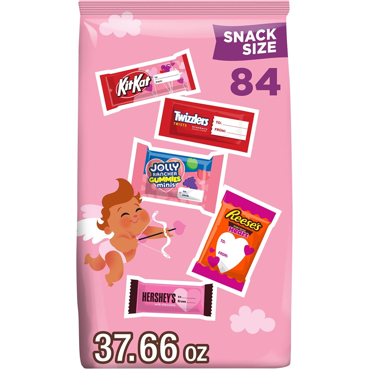 Hershey Valentine Assorted Flavored Snack Size Candy, 84 pcs. - Walmart.com