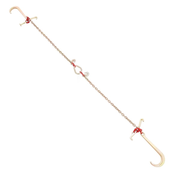 V-Chain Bridle 9620lbs WLL - 5/16'' x 3' G80 Tow Chain with RTJ Hooks & D-Shackle