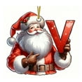thumbnail image 1 of V Christmas Flat 2D Letter Ornament For Tree Car Hanging Holiday Alphabet Decor Personalized Initial Decoration Festive Ornament Set For Home Party, 1 of 2