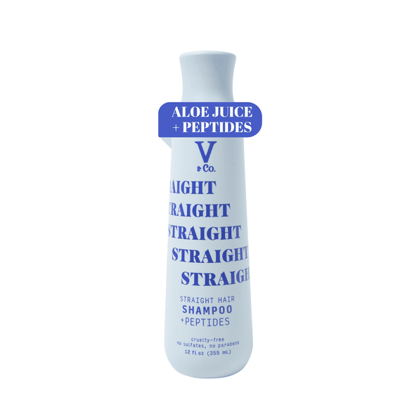V&Co. Beauty Straight Hair Moisturizing Shampoo with Peptide Technology, 12 oz, for Adults & Teens