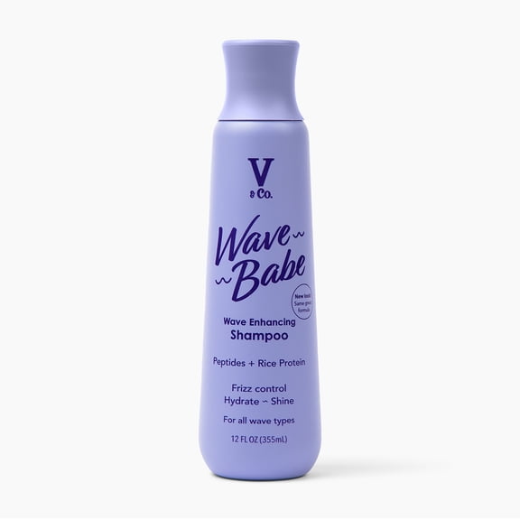V&Co. Beauty Wave Babe Adult Wavy Hair Shampoo with Peptides, 12 fl oz, Squeeze Bottle