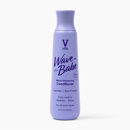 V&Co. Beauty Wave Babe Wavy Hair Conditioner with Peptide Technology, 12 Fl oz, Squeeze Bottle