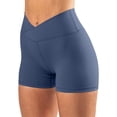thumbnail image 1 of New V Cross Waist Yoga Shorts for Women Seamless Gym Shorts Scrunch Butt Workout Shorts Women Running Amplify Sports Shorts, 1 of 1