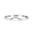 thumbnail image 1 of V Curve Baguette Band Eternity Ring Wedding Round Simulated Cubic Zirconia 925 Sterling Silver size 8, 1 of 5