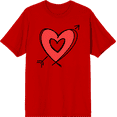 thumbnail image 1 of V Day Arrow Heart Adult Red Crew Neck Short Sleee Tee-Medium, 1 of 2