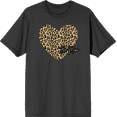 thumbnail image 1 of V Day Cheetah Heart Be Mine Crew Neck Short Sleeve Adult T-shirt
-Medium-Charcoal, 1 of 3