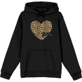 thumbnail image 1 of V Day Cheetah Heart Be Mine Long Sleeve Adult Hooded Sweatshirt-XL-Black, 1 of 3
