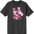 thumbnail image 1 of V Day Jar Of Hearts Adult Charcoal Crew Neck Short Sleee Tee-Medium, 1 of 2