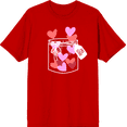thumbnail image 1 of V Day Jar Of Hearts Adult Red Crew Neck Short Sleee Tee-XXL, 1 of 2