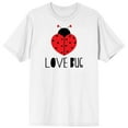 thumbnail image 1 of V Day Love Bug Crew Neck Short Sleeve Women's White T-shirt-Medium, 1 of 3