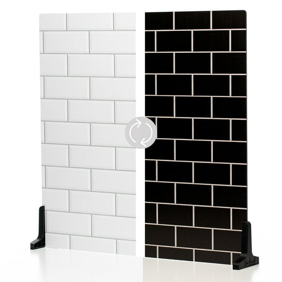 V-FLAT WORLD Duo Board - 24x24" Double Sided Surface Board, White/Ebony Subway Tile