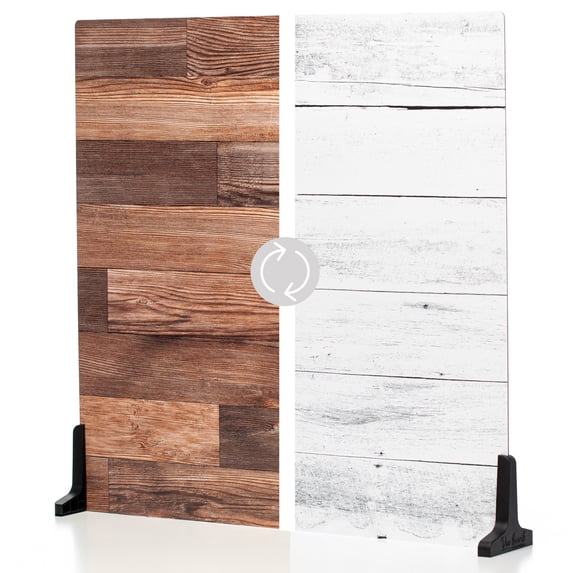 V-FLAT WORLD Duo Board - 24x24" Double Sided Surface Board, Whitewash/Hickory Planks