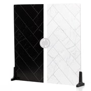 V-FLAT WORLD Duo Board - 24x24 Double Sided Surface Board, Zigzag Marble White/Black