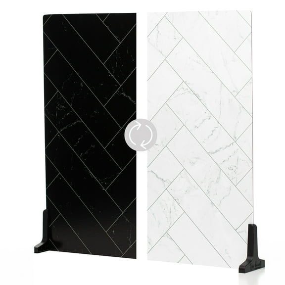 V-FLAT WORLD Duo Board - 24x24" Double Sided Surface Board, Zigzag Marble White/Black