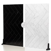 V-FLAT WORLD Duo Board - 30x40 Double Sided Surface Board, Zigzag Marble White/Zigzag Marble Black