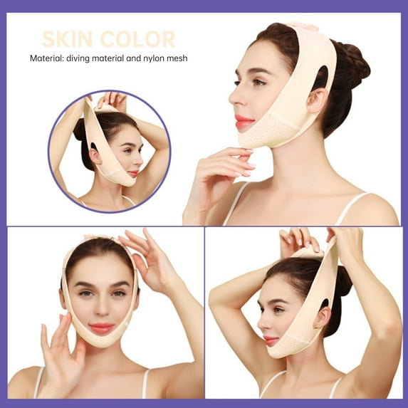 V Face Sculpting Bandage Facial Firming Sleep Contour Strap Jawline Lifting Tightening Double Chin Reducer Beauty Mask Adjustable Pressure for Slimming Shaping Chin Line