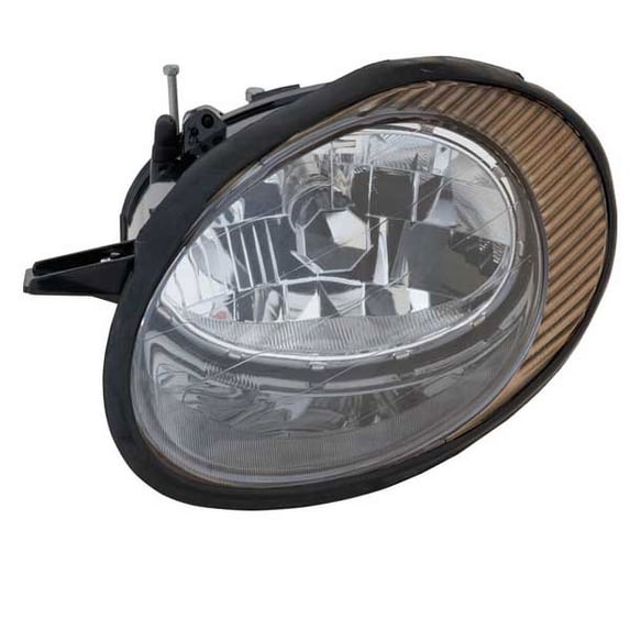 V For 98 99 Taurus Headlight Headlamp w/Black Reflector Head Light Driver Side