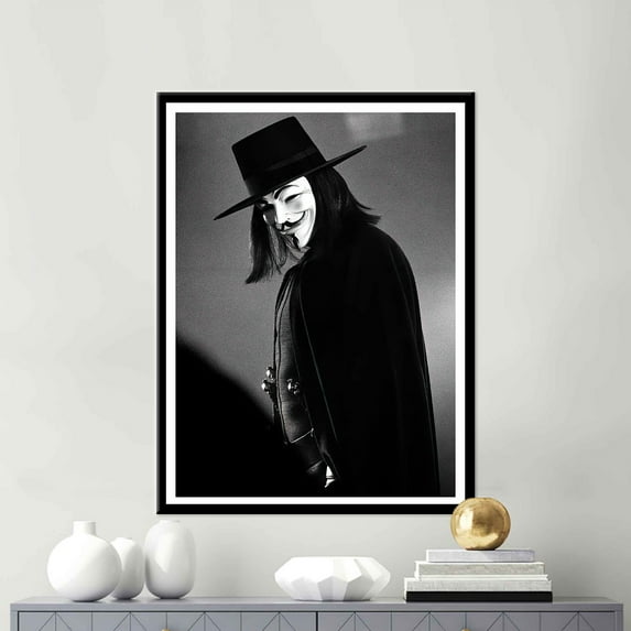 V For Vendetta, Canvas Home Decor, Wall Art Canvas, Living Room Printed Canvas, Famous Quote Wall Decor, V For Vendetta Art Canvas, Canvas Wall Decor - Natural Framed