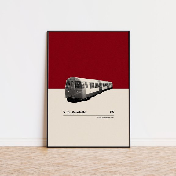 V For Vendetta Car In Movie Series Mid Century Poster , Poster Print Only