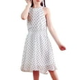 thumbnail image 1 of V.&GRIN Girls Dress 7-8 White Halter Sleeveless Summer Sundress Smocked Waist Off-Shoulder Big Girls Clothes, 1 of 5