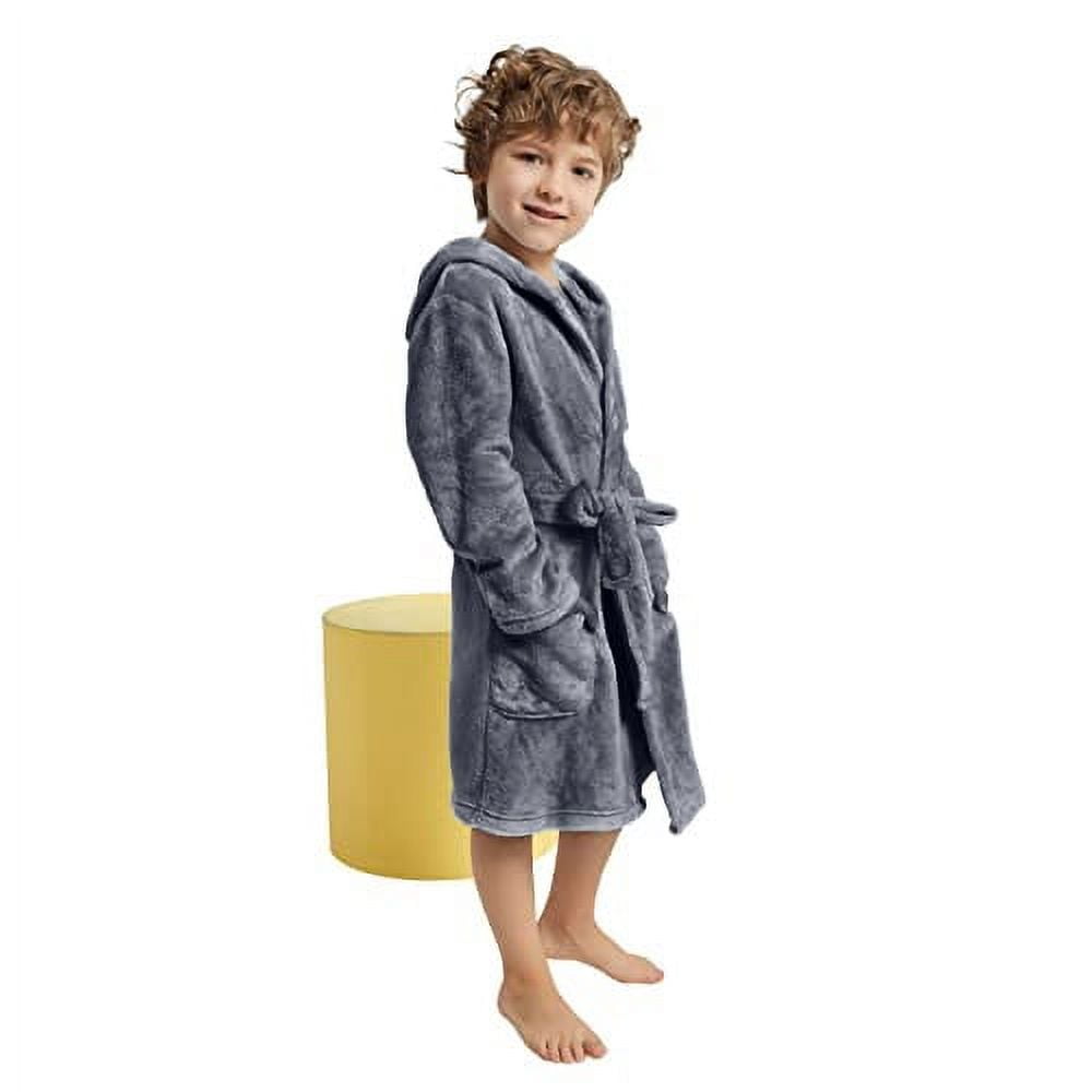 V.&GRIN Kids Robe for Boys Fleece Unisex Toddler Hooded Cozy Bath Robe ...