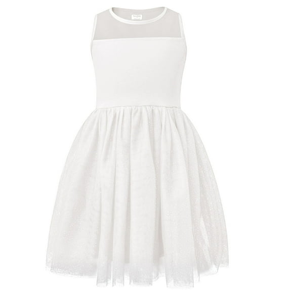 V.&GRIN Toddler Girl Dress White Tutu Sundress for Flower Girls Wedding Princess Dress Up Clothes 2T