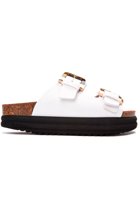 Vegan Plum Footbed Tortoiseshell Sandals