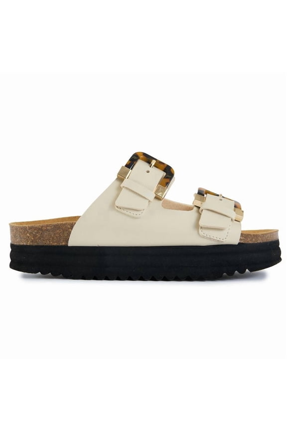 Vegan Plum Tortoiseshell Comfort Footbed Sandals